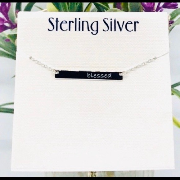 Jewelry - 🍒3/$30 NWT Sterling Silver “Blessed” Necklace